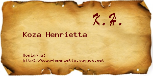 Koza Henrietta névjegykártya